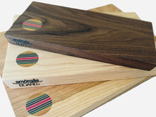Load image into Gallery viewer, Sunset Surf Rainbow Skateboard Veneer Serving Board